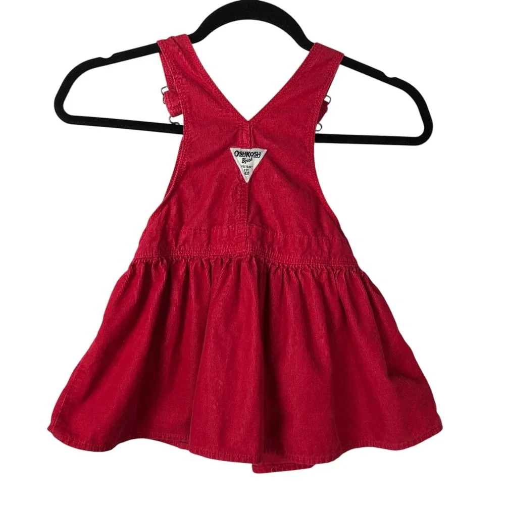 BUNDLE‎ OshKosh B'Gosh Corduroy Overall Dress Jumper Size 3T Red Holiday